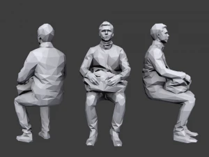lowpoly people sitting pack vol 3 3D Model