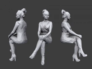 lowpoly people sitting pack vol 3 3D Model