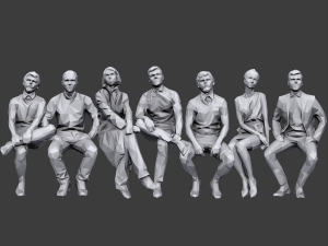 lowpoly people sitting pack vol 4 3Dモデル