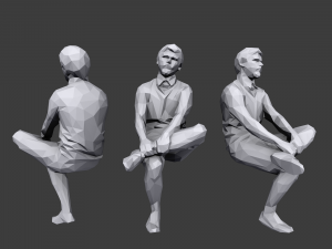 lowpoly people sitting pack vol 4 3D 模型