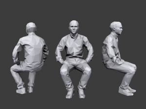 lowpoly people sitting pack vol 4 3D 模型