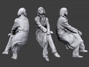 lowpoly people sitting pack vol 4 3D Model