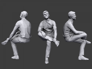 lowpoly people sitting pack vol 4 3D 模型
