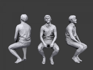 lowpoly people sitting pack vol 4 3D 模型