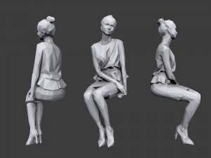lowpoly people sitting pack vol 4 3D 模型