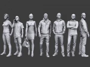 Complete lowpoly people pack 3D Model