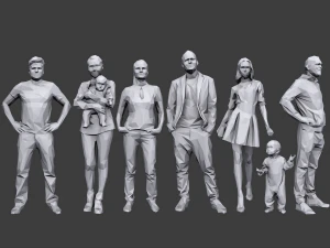 Complete lowpoly people pack 3D Model