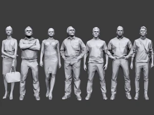 Complete lowpoly people pack 3D Model