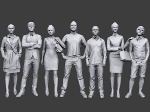 Complete lowpoly people pack 3D Model