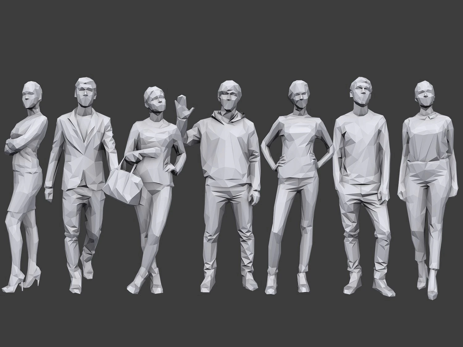 lowpoly people casual pack vol 11 3D Model .c4d .max .obj .3ds .fbx .stl .blend 