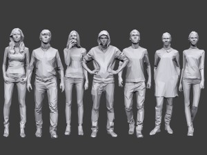 lowpoly people casual pack vol 12 3Dモデル
