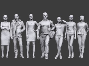 lowpoly people casual pack vol 13 3Dモデル