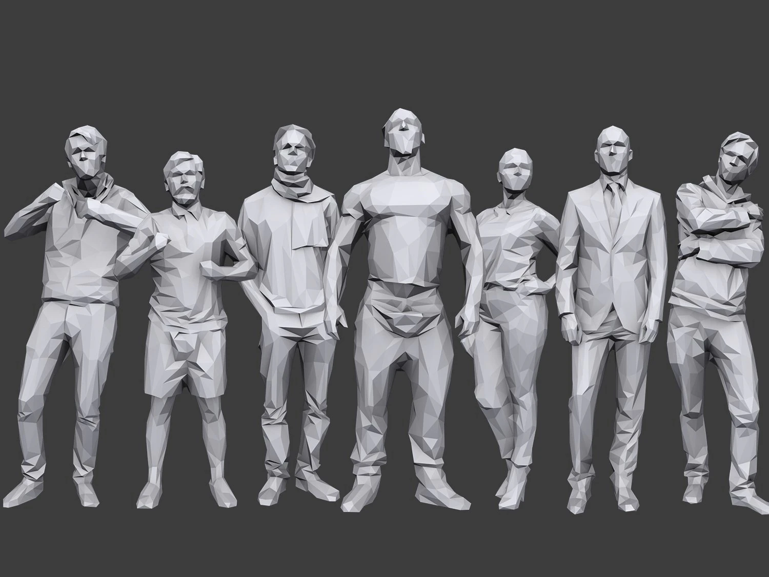 lowpoly people casual pack vol 14 3D Model .c4d .max .obj .3ds .fbx .stl .blend 