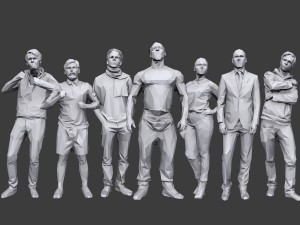 lowpoly people casual pack vol 14 3Dモデル