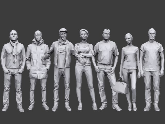 lowpoly people casual pack vol 16 3D Model .c4d .max .obj .3ds .fbx .stl .blend 