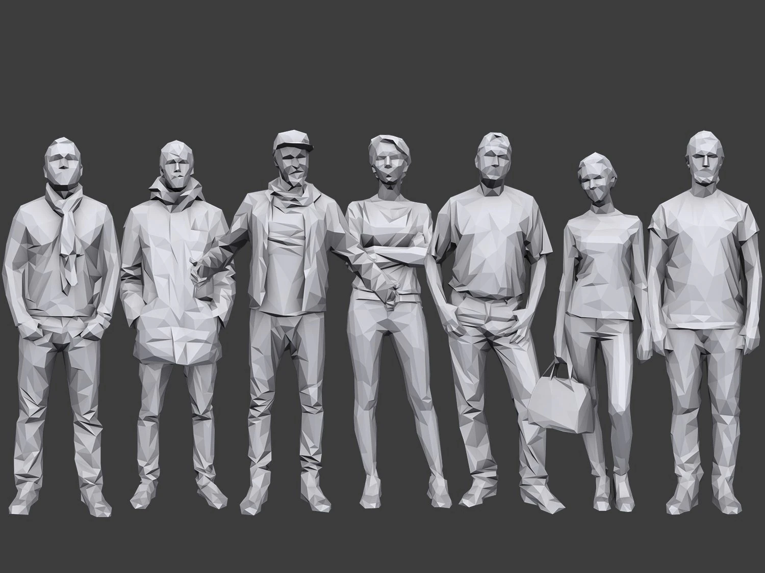 lowpoly people casual pack vol 16 3D Model .c4d .max .obj .3ds .fbx .stl .blend 