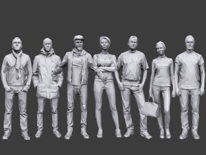 lowpoly people casual pack vol 16 3Dモデル