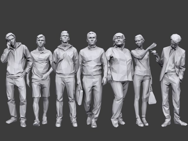 lowpoly people casual pack vol 17 3D Модель .c4d .max .obj .3ds .fbx .stl .blend 