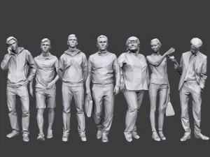 pacote casual de pessoas lowpoly vol 17 Modelo 3D
