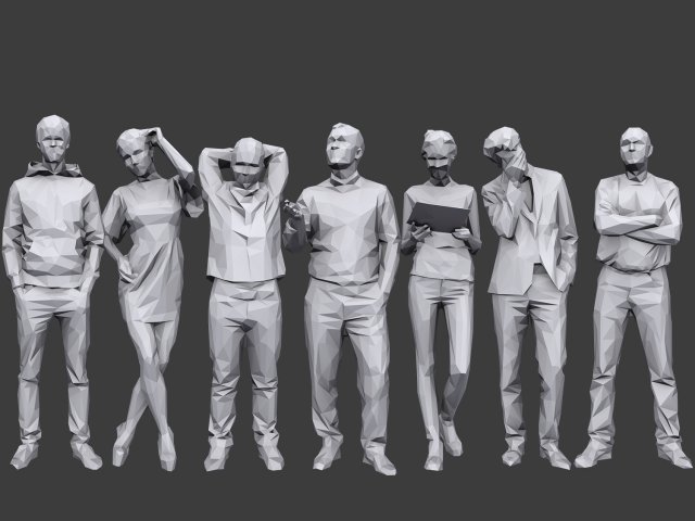 lowpoly people casual pack vol 18 3Dモデル .c4d .max .obj .3ds .fbx .stl .blend 