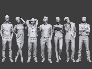 pacote casual de pessoas lowpoly vol 18 Modelo 3D