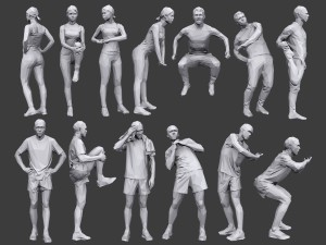 lowpoly people fitness pack 3Dモデル