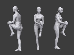 lowpoly people fitness pack Modèle 3D