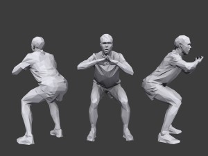 lowpoly people fitness pack Modèle 3D