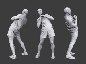 lowpoly people fitness pack Modèle 3D