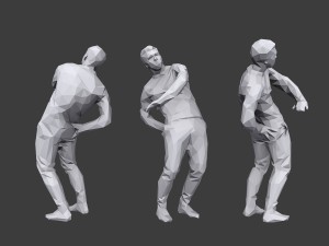lowpoly people fitness pack Modèle 3D
