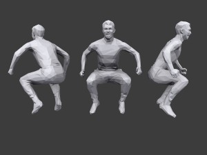 lowpoly people fitness pack Modèle 3D