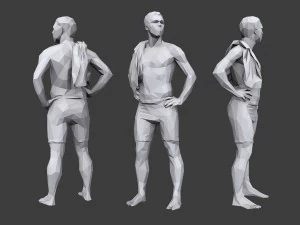 lowpoly people vacation pack 3D Model