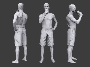 lowpoly people vacation pack Modelo 3D