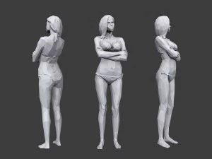 lowpoly people vacation pack 3D Model