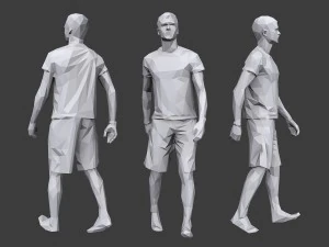 lowpoly people vacation pack 3D Model