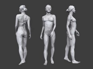 lowpoly people vacation pack 3D Model