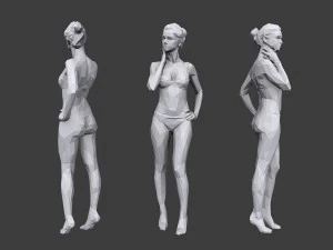 lowpoly people vacation pack 3D Model