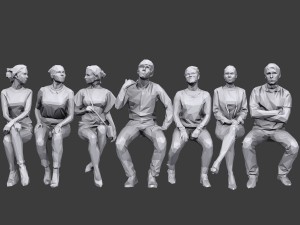 lowpoly people sitting pack vol 5 3Dモデル