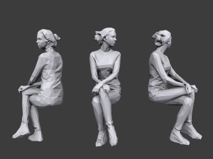 lowpoly people sitting pack vol 5 Modelo 3D