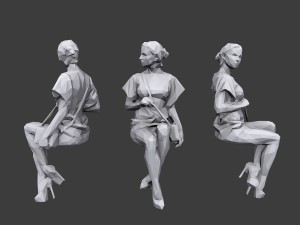 lowpoly people sitting pack vol 5 Modelo 3D
