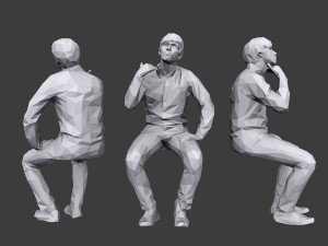 lowpoly people sitting pack vol 5 Modelo 3D