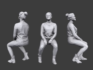 lowpoly people sitting pack vol 5 Modelo 3D