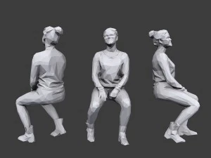 lowpoly people sitting pack vol 5 3D Model