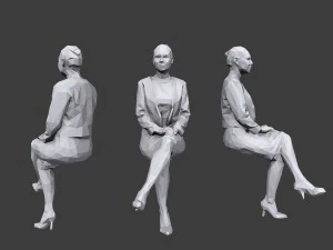 lowpoly people sitting pack vol 5 3D Model