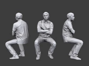 lowpoly people sitting pack vol 5 3D Model