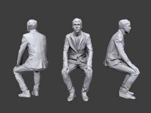 lowpoly people sitting pack vol 6 3Dモデル