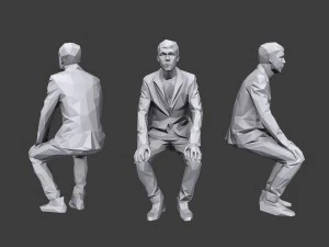 lowpoly people sitting pack vol 6 3D Model