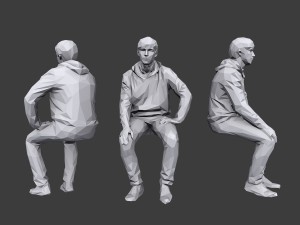 lowpoly people sitting pack vol 6 3Dモデル