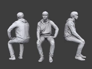 lowpoly people sitting pack vol 6 3D Model