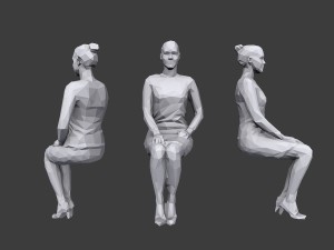 lowpoly people sitting pack vol 6 3Dモデル